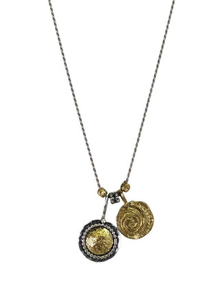 R SS Gold-Tone Coin Necklace