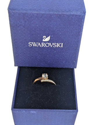 R CZ Gold Tone Ring