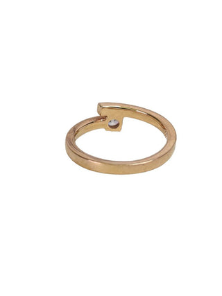 R CZ Gold Tone Ring
