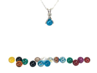 R sterling marble necklace with interchangeable marbles