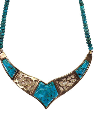 R copper turquoise necklace