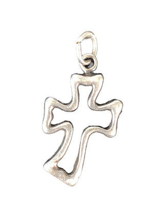 R Sterling cross charm