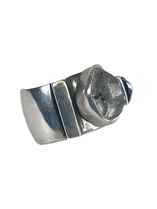 R sterling Herkimer diamond ring