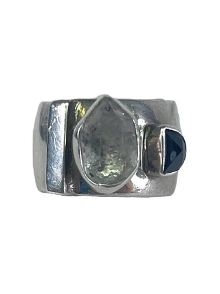 R sterling Herkimer diamond ring