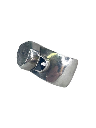 R sterling Herkimer diamond ring