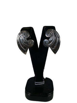 R Sterling shadowbox swirl earrings