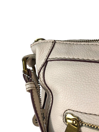 R Leather zip top crossbody