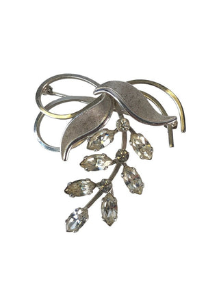 R Sterling Rhinestone Pin