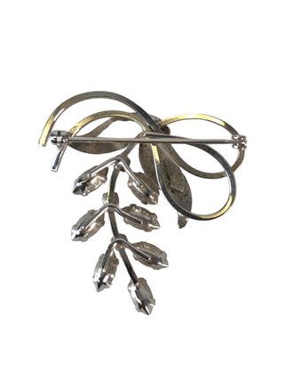 R Sterling Rhinestone Pin