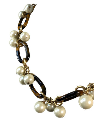 R Costume pearl/tortoise necklace