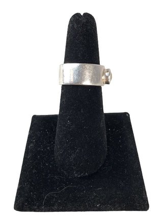 R Sterling stone ring