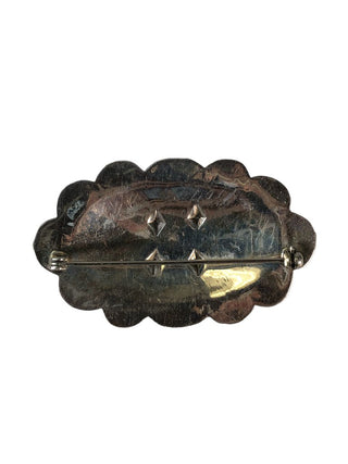 R Sterling stamped pin w/ stones