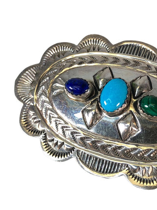 R Sterling stamped pin w/ stones