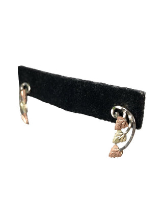 R Sterling tri-color leaf earrings