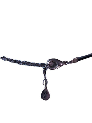 R Silver plated stone necklace on cording