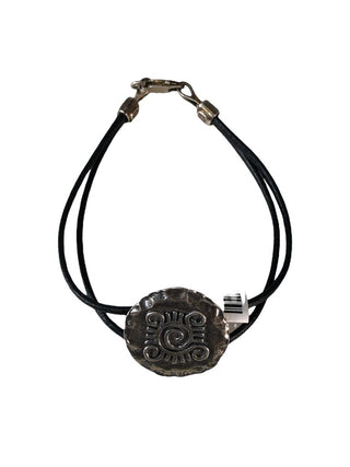 Sterling medallion bracelet on cording