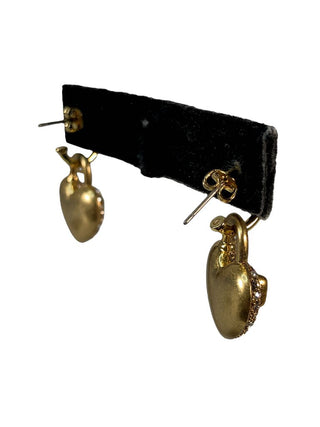 R Costume Turn Lock Heart Earrings