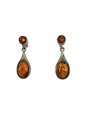 R sterling amber dangle earrings