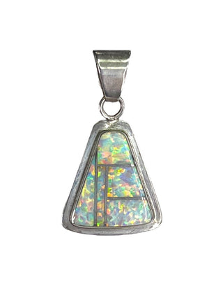 R sterling opal inlay pendant