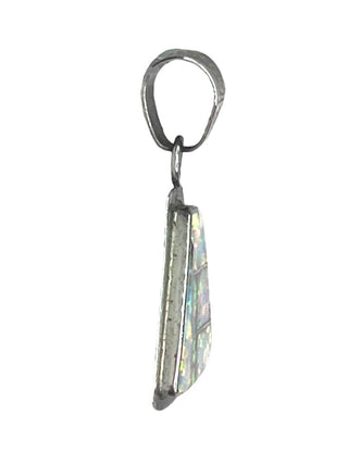 R sterling opal inlay pendant