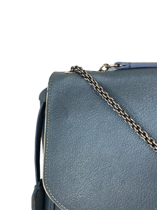 R Leather flap handbag