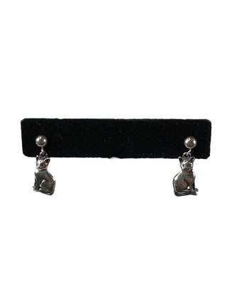 R Sterling cat earrings