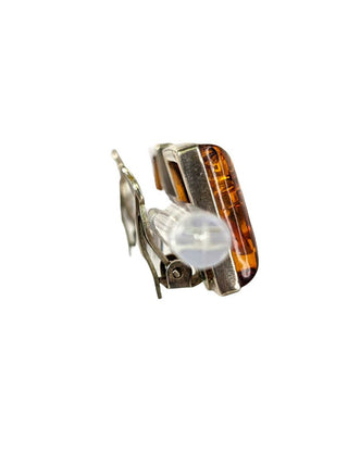 R sterling amber clip earrings