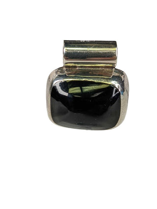R sterling onyx slide pendant