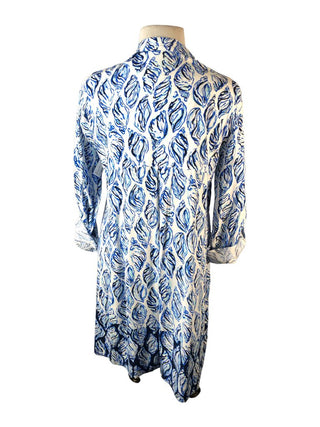 R Floral 1/2 button pullover dress