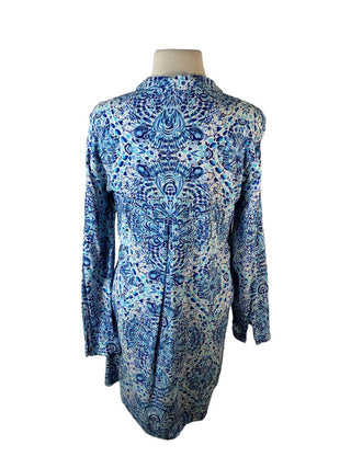 R Floral 1/2 button pullover dress