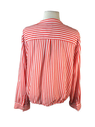 R Striped Button Front w/ Waist Tie