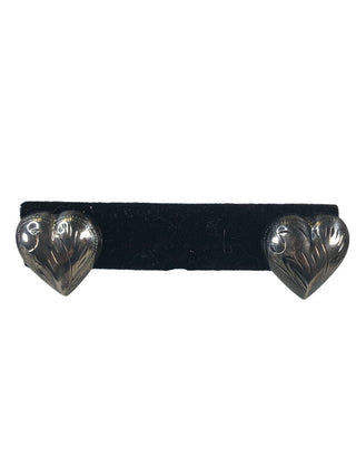 R Sterling puffed etched heart earrings