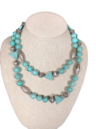 R Sterling stone bead strand