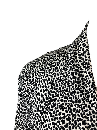 R Faux wrap animal print top