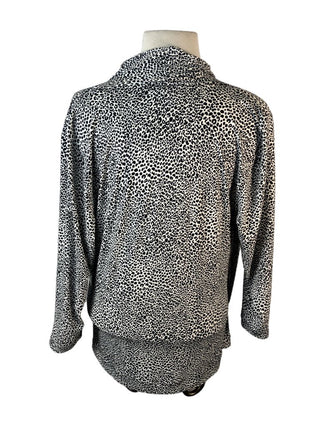 R Faux wrap animal print top