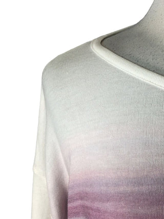 R striped print pullover top