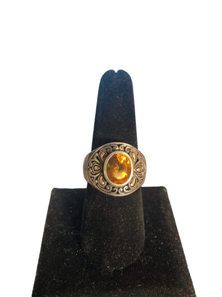 R Sterling/18k stone ring