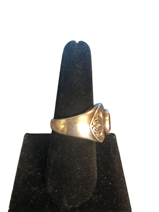 R Sterling/18k stone ring