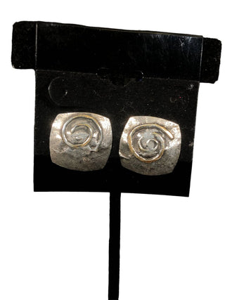 R Sterling/22k zen earrings