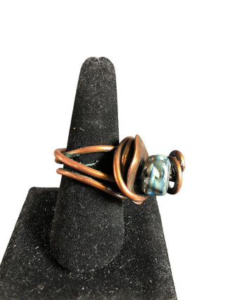 R Copper wire wrapped bead ring