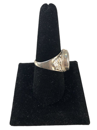 R Sterling stone ring