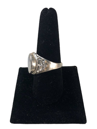 R Sterling stone ring