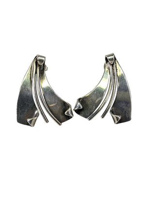 R sterling handmade modern earrings