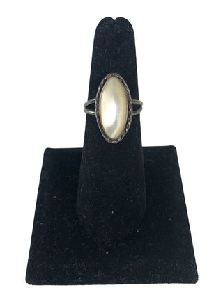 R Sterling shell ring