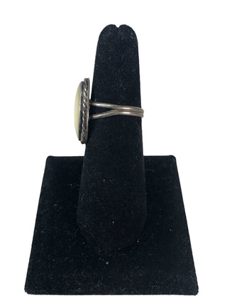 R Sterling shell ring