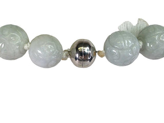 R carved jade beads with magnetic clasp