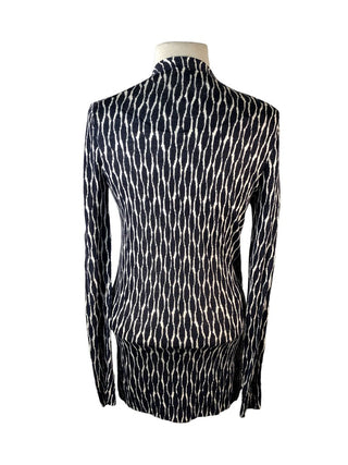 R print open front cardigan
