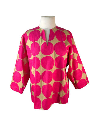 R Polka dot Linen tunic