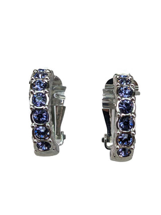 R crystal hoop earrings