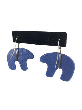 R Sterling wire wrapped bear earings